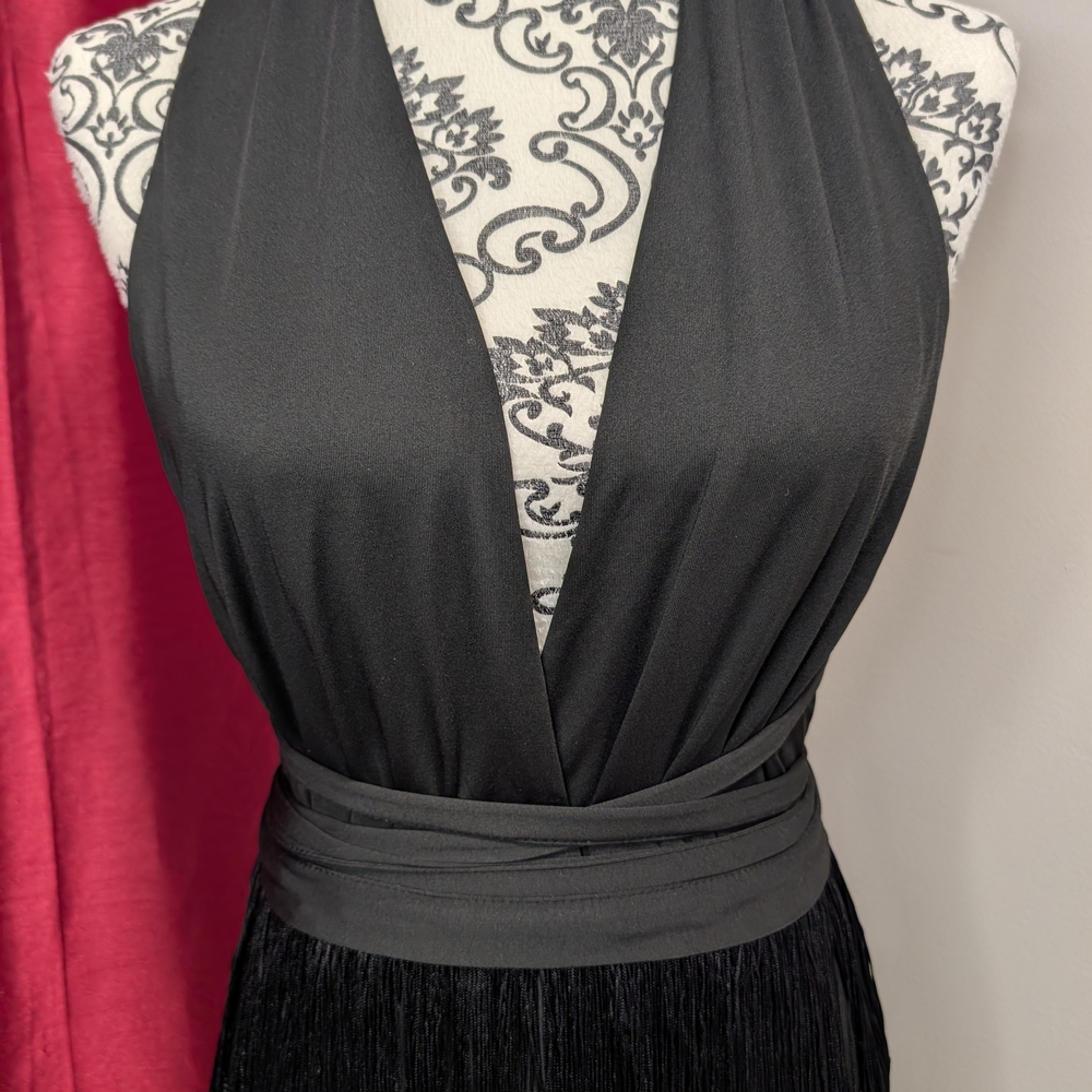 5 Piece Black Fringe Clothing Lot - Romper, Tops, Vest & Shorts- Small/26 - Picture 3 of 13